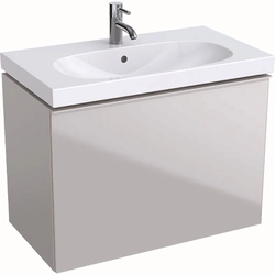 Mueble para lavabo Geberit Acanto, 75 cm más estrecho, gris arena