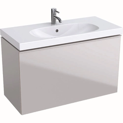 Mueble para lavabo Geberit Acanto, 90 cm más estrecho, gris arena