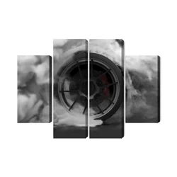 Multi-part Image Car Wheel In Smoke Cloud 3D