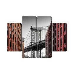 Multi-part image of Manhattan Bridge View from Washington Street