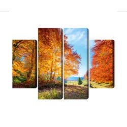 Multi-part painting Colorful Autumn Trees