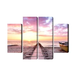 Multi-part Picture Boat On The Beach 3D