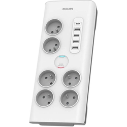 Multiprise avec protection contre les surtensions Philips SPN 6 prises 2 m blanc (1_792802)