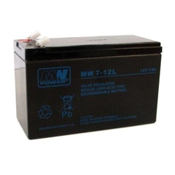 MW Power AGM Bateria AGM 12V/7Ah 6-9 anos (conector largo)