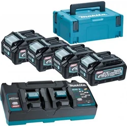 Набір електроінструментів Makita XGT POWER KIT 40V 4*4.0AH + DC40RB + MAKPAC3 (1 KPL)