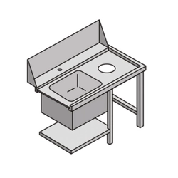 Nakládací stůl do myčky s dřezovou přihrádkou a odpadním otvorem COOKPRO 450020003 450020003