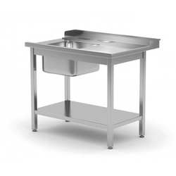 Nakladalna miza za pomivalni stroj z umivalnikom in polico - desno 1200 x 700 x 850 mm POLGAST 238127-P 238127-P