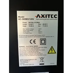 napelem modul; PV modul; Axitec AC-360MH/120V