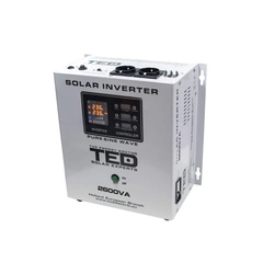 Napkollektoros inverter 24V-tól 230V-ig 2600VA/1800W MPPT szinuszhullám TED000293