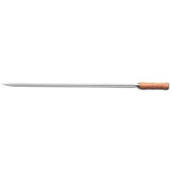 Narrow grill skewer with a wooden handle, Churrasco light brown line