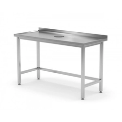 Nástenný stôl s odpadovým otvorom 1500 x 600 x 850 mm POLGAST 235156 235156