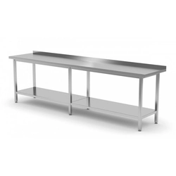 Nástenný stôl s policou 2700 x 600 x 850 mm POLGAST 103276-6 103276-6