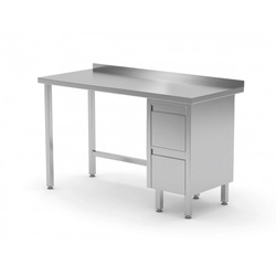 Nástenný stolík, skrinka s dvoma zásuvkami - zásuvky na pravej strane 800 x 700 x 850 mm POLGAST 123087-P 123087-P