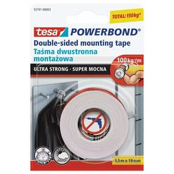 Nastro di montaggio biadesivo ultra resistente Tesa Powerbond 1.50m x 19mm