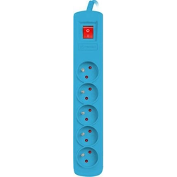 Natec Bercy power strip 400 anti-surge 5 sockets 1.5 m blue (NSP-1716)