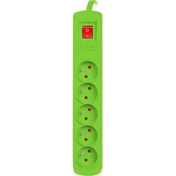 Natec Bercy power strip 400 surge protection 5 sockets 1.5 m green (NSP-1717)