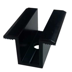 NEGRO Abrazadera central para montaje de paneles 30mm PV + tornillo + tuerca cuadrada