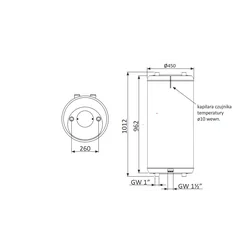 NIBE UKV 100 buffer colgante NIBE 100l aislado