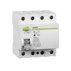 NOARK Disyuntor de corriente residual 3-faz 4P 100A 300mA 10kA Tipo S+AC (108726)