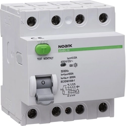 Noark NOARK Interruttore differenziale differenziale 4P 25A 0,03A Tipo CA Ex9L-N 108331