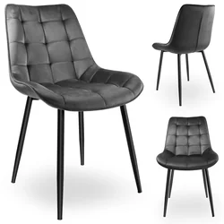 NORMAN graphite velvet chair