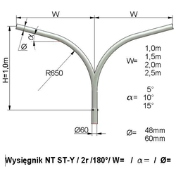 NT ST-Y-giek 2 frame. 1,0 m, 15st, fi 60