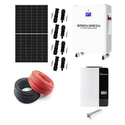 Off grid-system 5KW med 14 Monokristallina solcellspaneler 380W, Batteri LifePo4 bms 11.7kWh, Growatt-växelriktare 5kW med wi-fi-modul och tillbehör