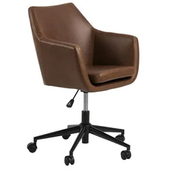 Office chair on wheels Nora Vintage brown PU