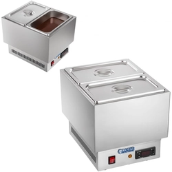 Ohrievač na čokoládu a omáčky dry bain marie +2 GN s viečkami