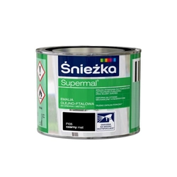 Oil-phthalic enamel for wood and metal Śnieżka Supermal black matt 0.2 l