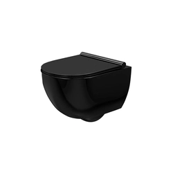 Окачена тоалетна чиния Rea Carter Rimless Black със седалка с плавно затваряне - допълнителна 5% отстъпка с код REA5