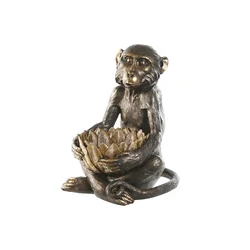 Okrasna figurica Home ESPRIT Gold Dark Brown Monkey 40 x 37 x 50 cm