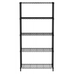 Openwork storage rack, 5 shelves, black