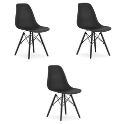 OSAKA krēsls melns/melnas kājas x 3