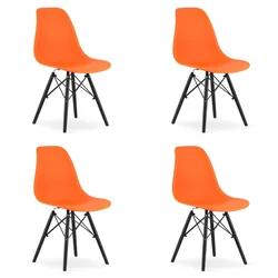 OSAKA stol orange / svarta ben x 4