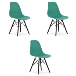 OSAKA szék zöld / fekete lábak x 3