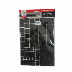 Pack almohadillas de fieltro TOTEN MIX RECTANGLE color negro. 48 piezas