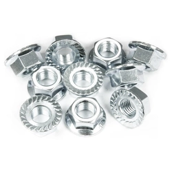 Package 200 pcs nut M10 flanged, stainless A2