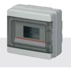 Painel modular Elettrocanali saliente 1x8 série 620 porta cinza transparente (EC62008)