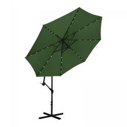 Pakabinamas sodo skėtis – Ø300 cm – žalias – LED UNIPRODO 10250084 UNI_UMBRELLA_R300GRL