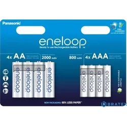 Panasonic Panasonic Eneloop komplekt 4x AA 2000mAh + 4x AAA 800mAh