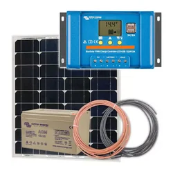 Panel słoneczny 30W i akumulator AGM 14Ah z regulatorem LCD