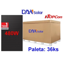 Paneles DAH Solar DHN-60X16/DG(BB)-480 W, aspecto completamente negro, doble vidrio