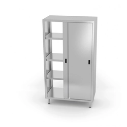 Pass-through stainless steel cabinet 120x50x180, sliding door | Polgast