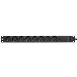 PDU statīva pagarinātājs 19" 8 schuko ligzdas 45 grādi 3 metri H05VV-F 3G1.5 230V 3500W IP20