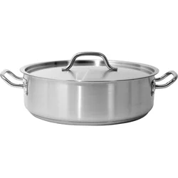 PENTOLA BASSA CON COPERCHIO IN ACCIAIO INOX 36x11CM 11,2L