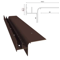 Perfil de beiral W20R para varandas e terraços ventilados Renoplast
