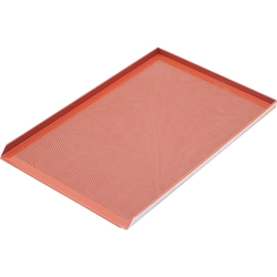 Perforated aluminum baking tray covered with silicone 3 edges 1,5 mm