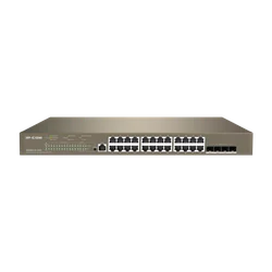 Perjungti 24 PoE prievadus 1Gbps, 4 SFP+ prievadus 10Gbps, L3 Debesų valdymas – IP-COM G5328XP-24-410W