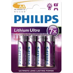 Philips Batterie Lithium Philips LR6 FR6LB4A/10 blister 4szt.Ultra